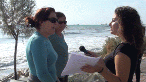 Interviewing cyclists in Limassol